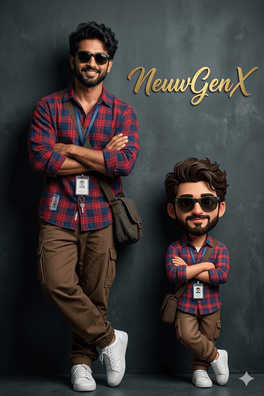 Young Man with Custom 3D Pixar-Style Avatar Portrait