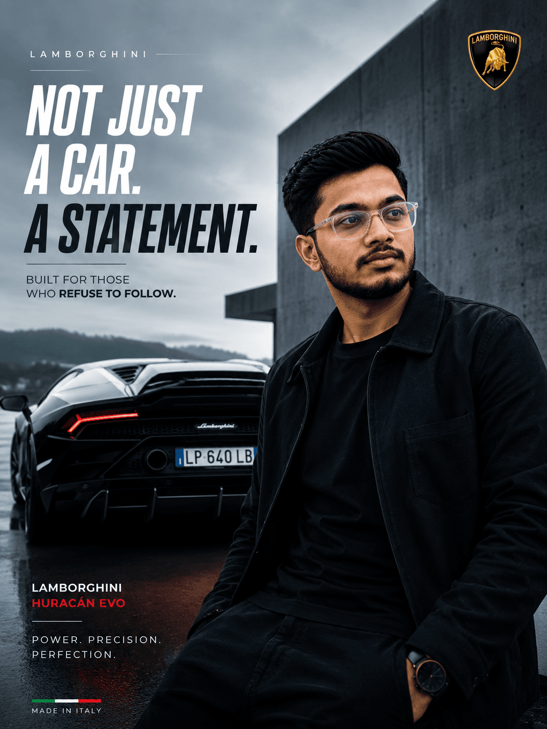 luxury automotive advertisement poster