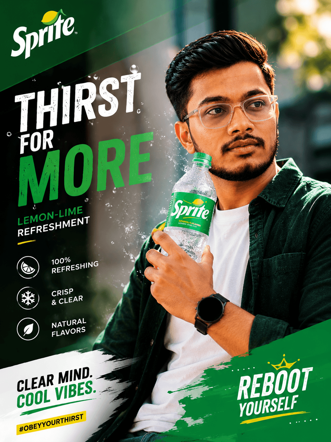commercial advertisement poster for Sprite Lemon-Lime