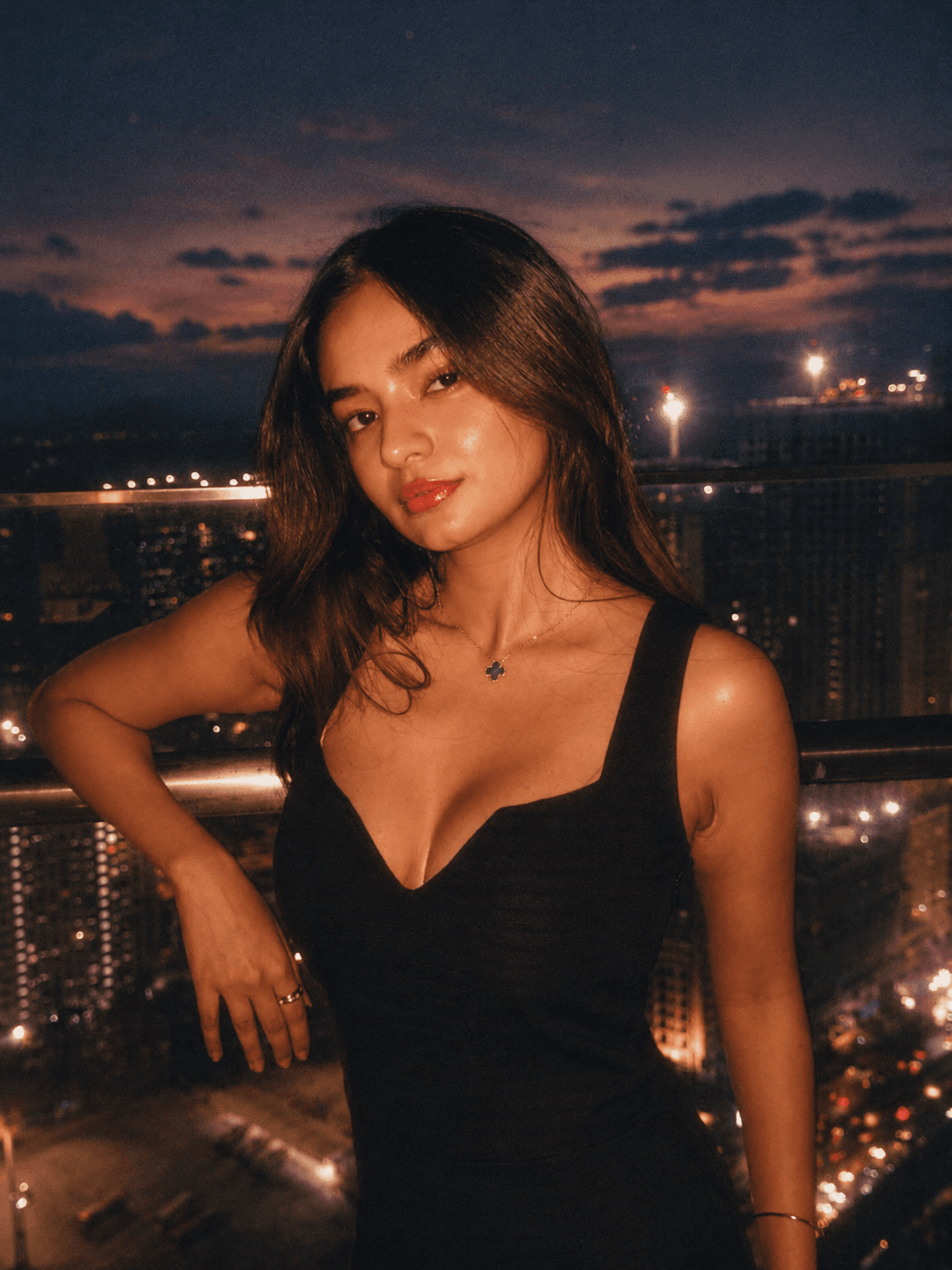 Lo-Fi Dusk Rooftop Portrait