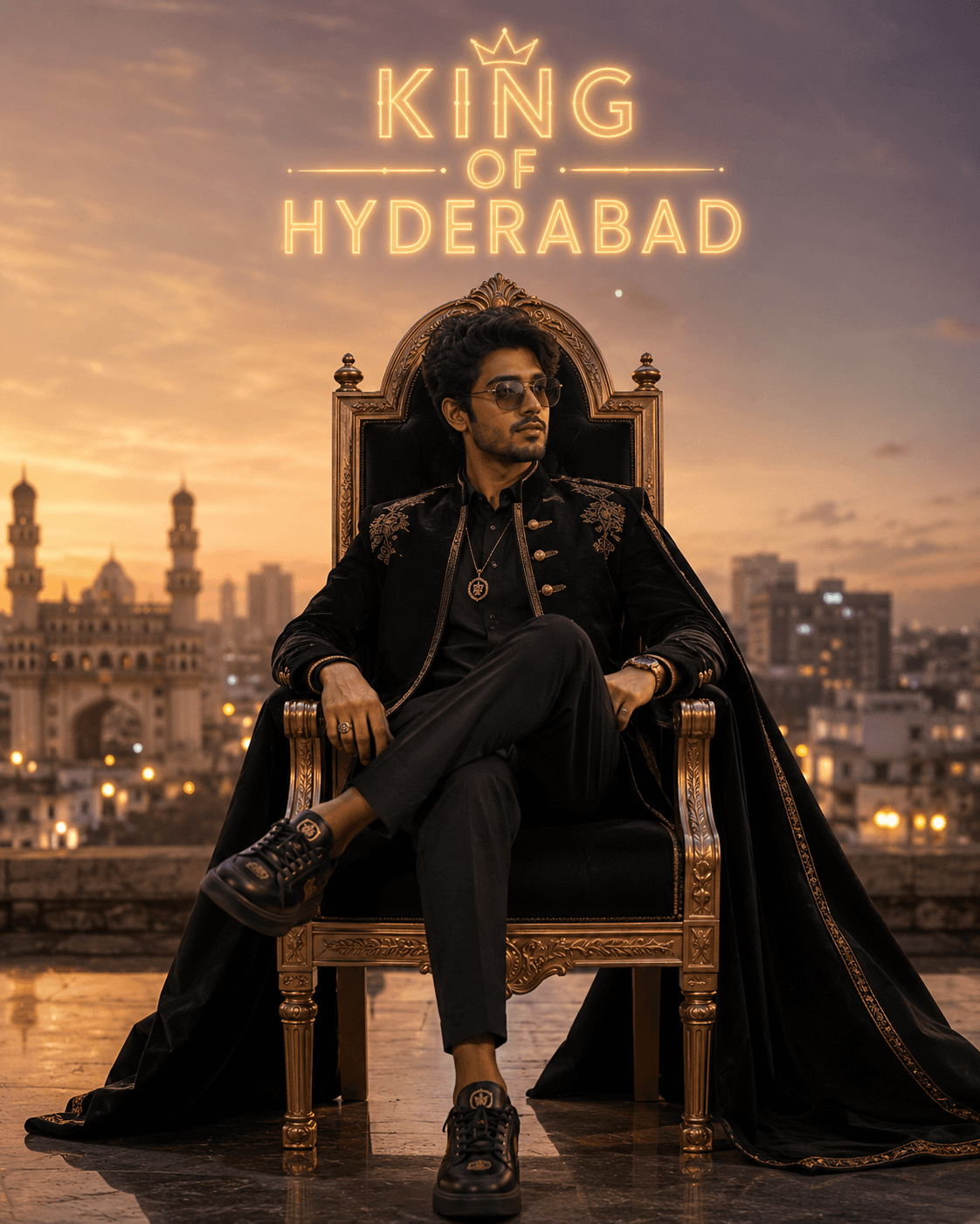 King of Hyderabad – Cinematic Royal Portrait in Luxury Streetwear