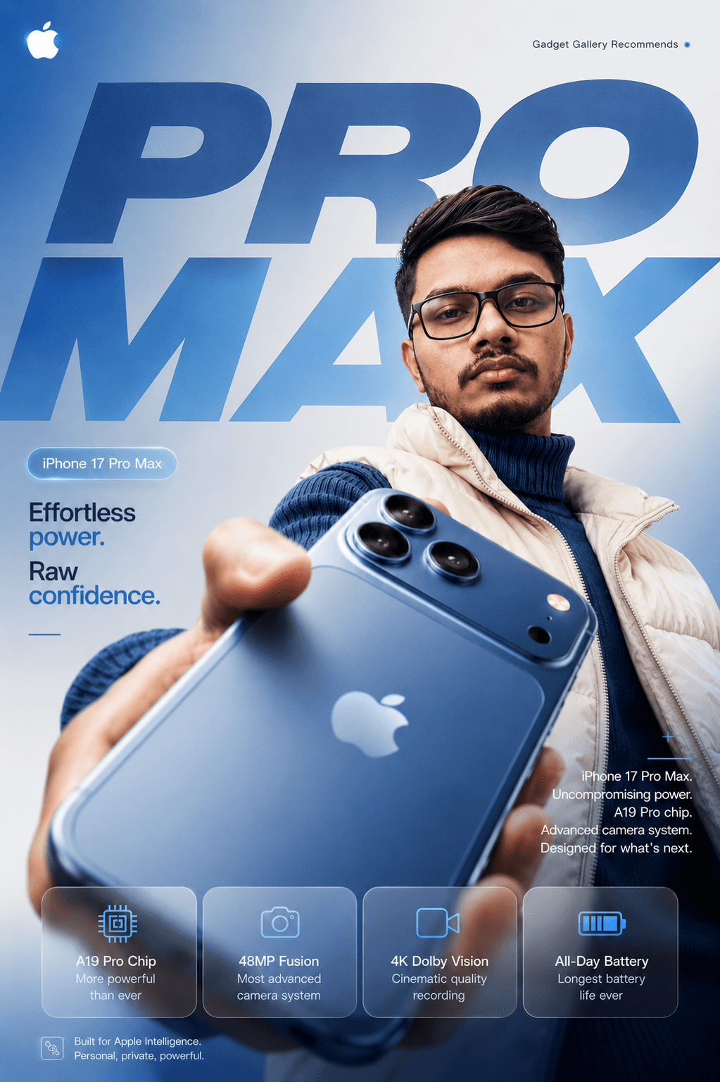 Pro smartphone campaign poster , AI prompt