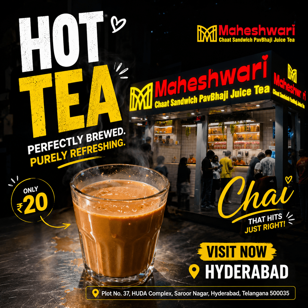 Premium Cafe & Street Chai Marketing Poster