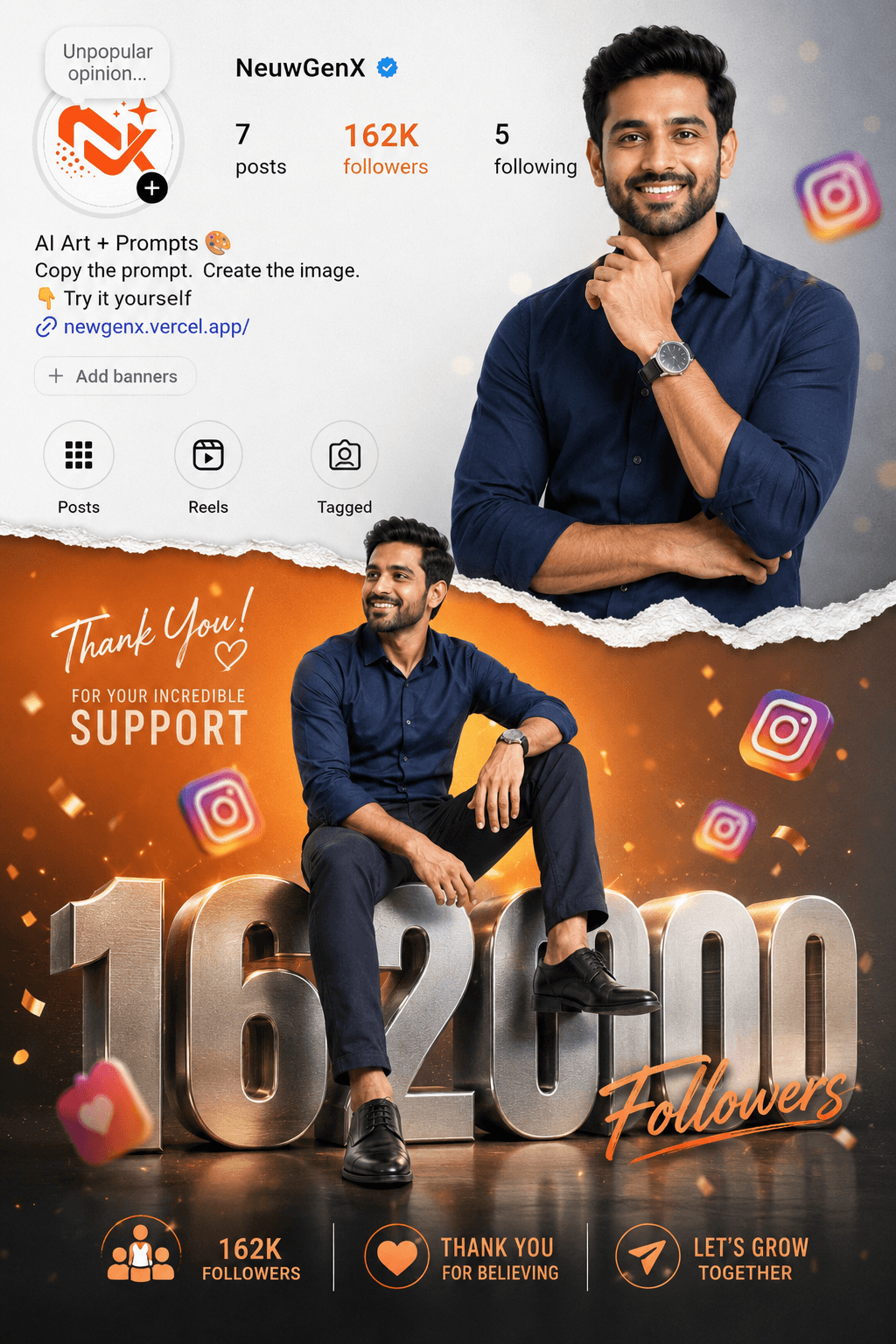 Instagram Followers Milestone Celebration