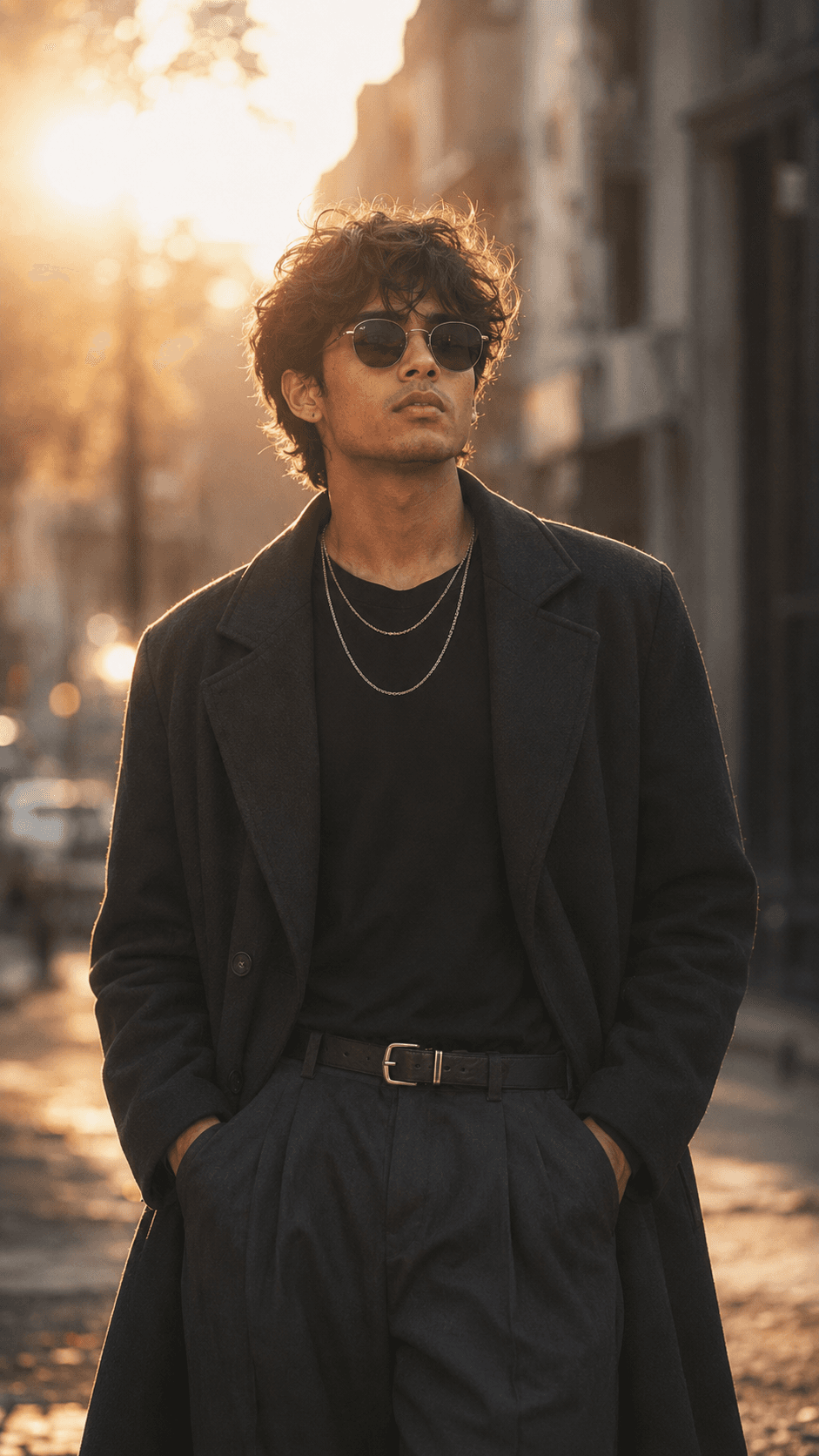 Urban elegance in golden hour light