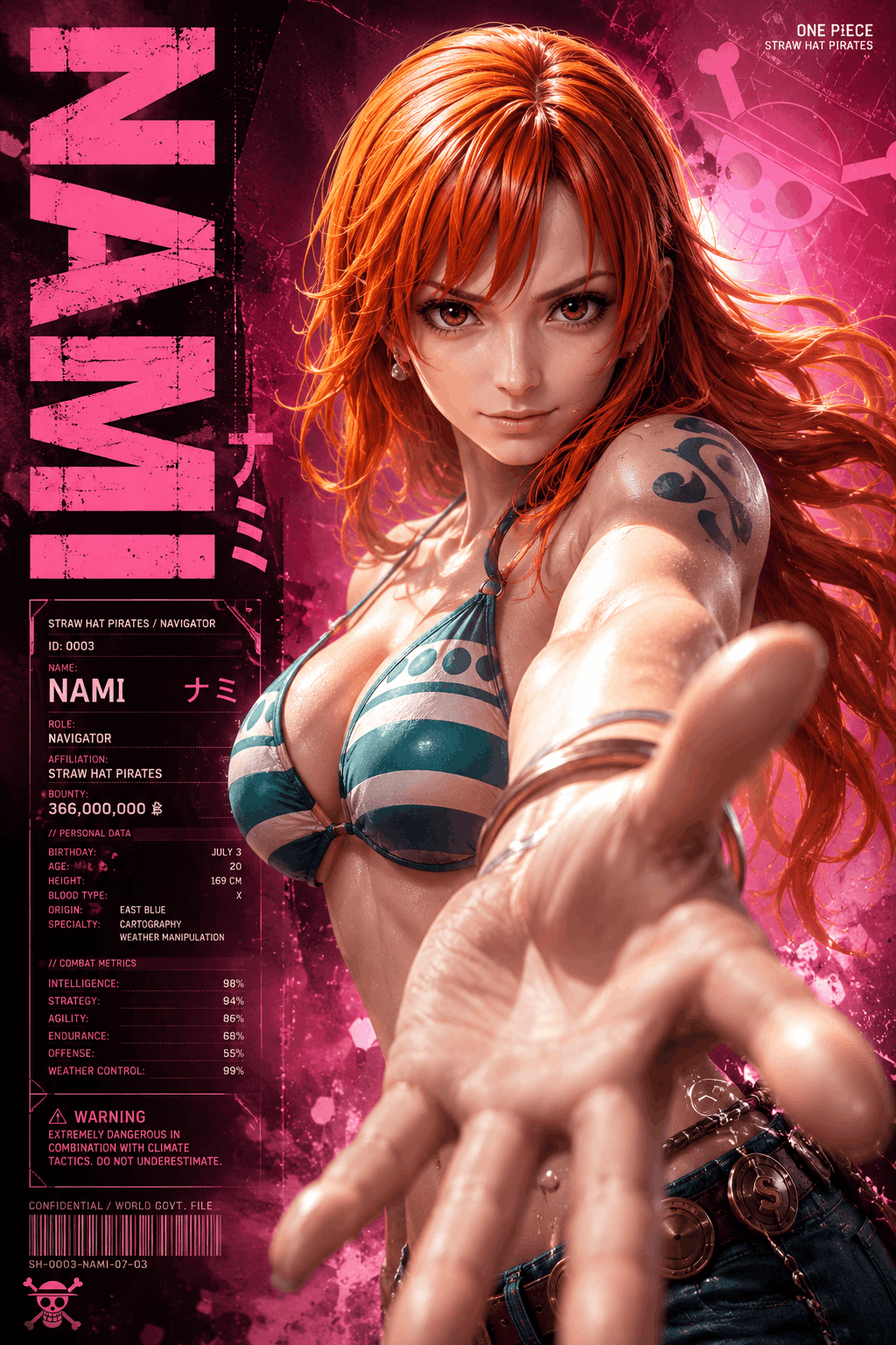 Nami Cyber Dossier β UE5 Anime Character Poster